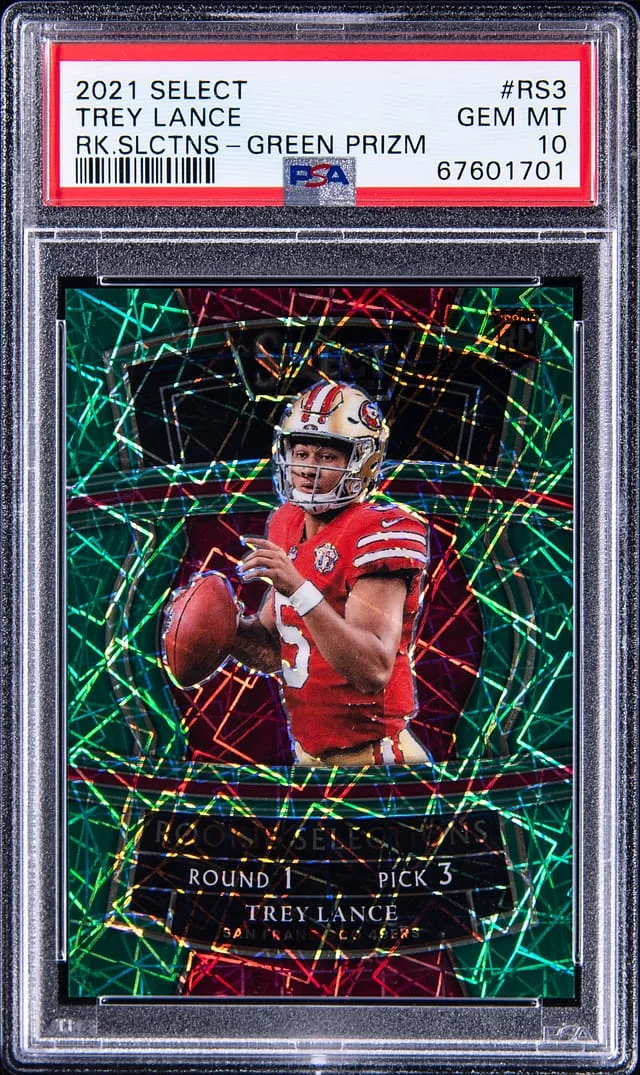 2021 Panini Select Trey Lance Selections Green Prizm #RS3 card image