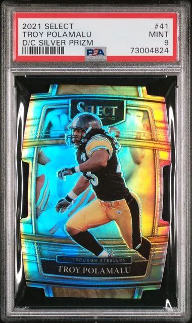 2021 Panini Select Troy Polamalu Die-Cut Silver Prizm #41 card image
