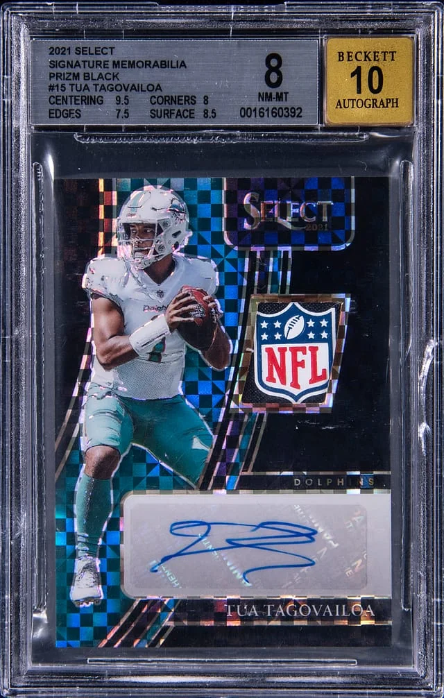 2021 Panini Select Tua Tagovailoa Signature Memorabilia Prizm Black #SMP-TTA card image