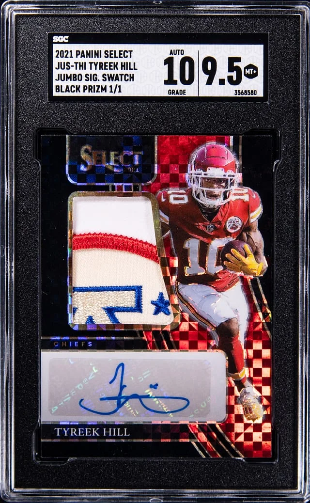 2021 Panini Select Tyreek Hill Jumbo Signature Swatches Black Prizm #JUS-THI card image