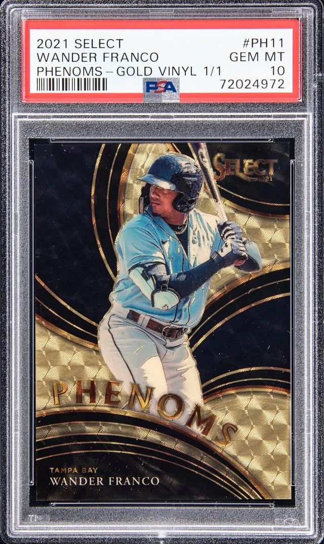 2021 Panini Select Wander Franco Phenoms Gold Vinyl Prizm #PH-11 card image