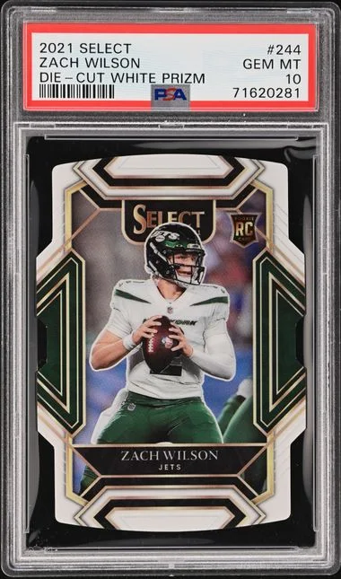 2021 Panini Select Zach Wilson Die-Cut White Prizm #244 card image