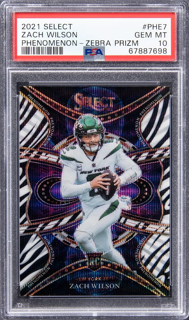 2021 Panini Select Zach Wilson Phenomenon Tie-Dye Prizm #PHE-7 card image