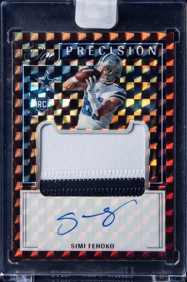 2021 Panini Simi Fehoko One Precision Patch Autograph #330 card image