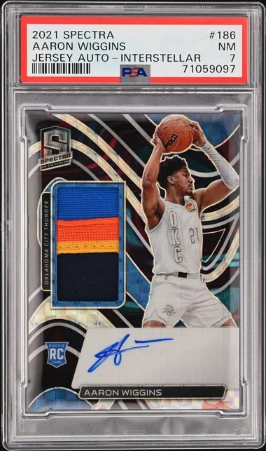 2021 Panini Spectra Aaron Wiggins Jersey Autograph-Interstellar #186 card image
