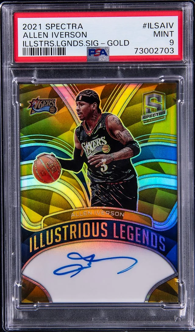 2021 Panini Spectra Allen Iverson (#45087) Illustrious Legends Signatures Gold #ILSAIV card image