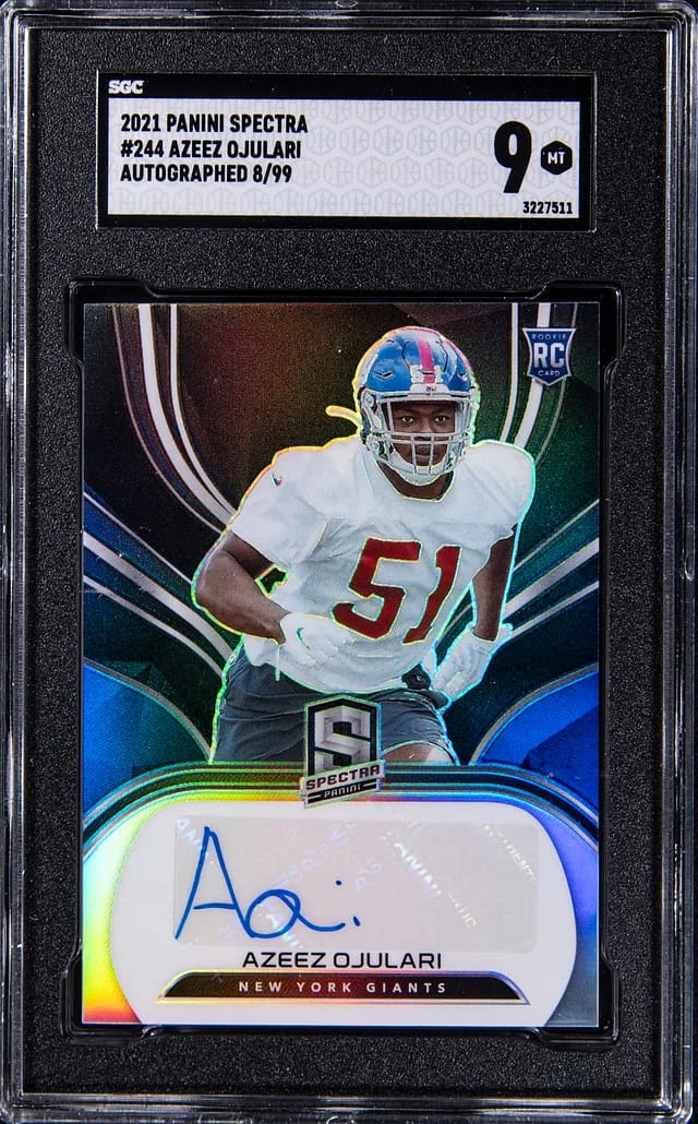 2021 Panini Spectra Azeez Ojulari Autographed #244 card image