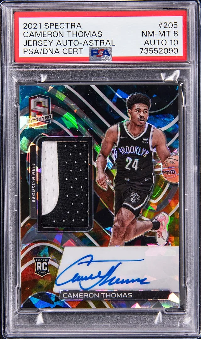2021 Panini Spectra Cameron Thomas Jersey Autograph-Astral #205 card image