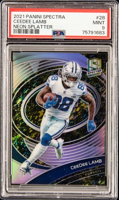 2021 Panini Spectra CeeDee Lamb Neon Splatter #28 card image