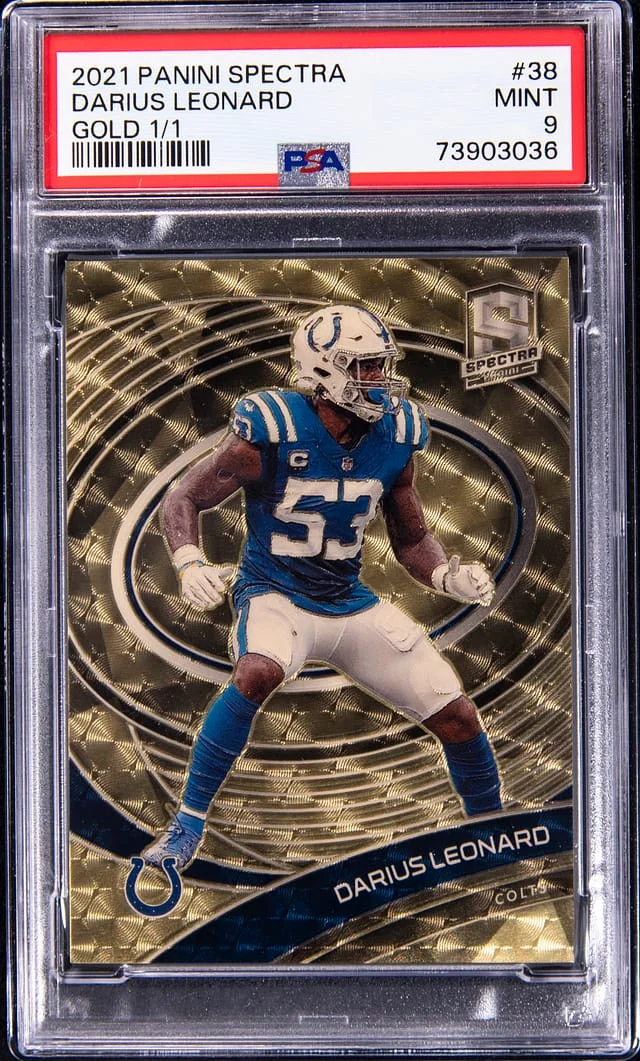 2021 Panini Spectra Darius Leonard Gold 1/1 #38 card image