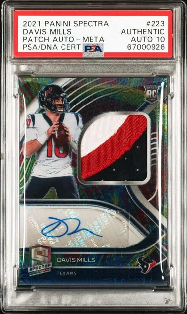 2021 Panini Spectra Davis Mills Patch Autograph-Meta #223 card image