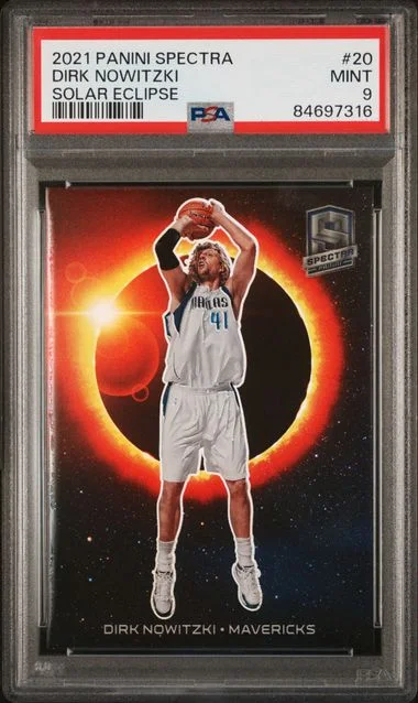 2021 Panini Spectra Dirk Nowitzki Solar Eclipse #20 card image