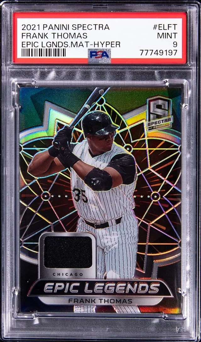 2021 Panini Spectra Frank Thomas Epic Legends Material-Hyper #ELFT card image