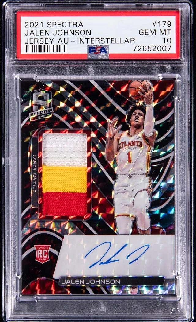 2021 Panini Spectra Jalen Johnson Jersey Autograph-Interstellar #179 card image