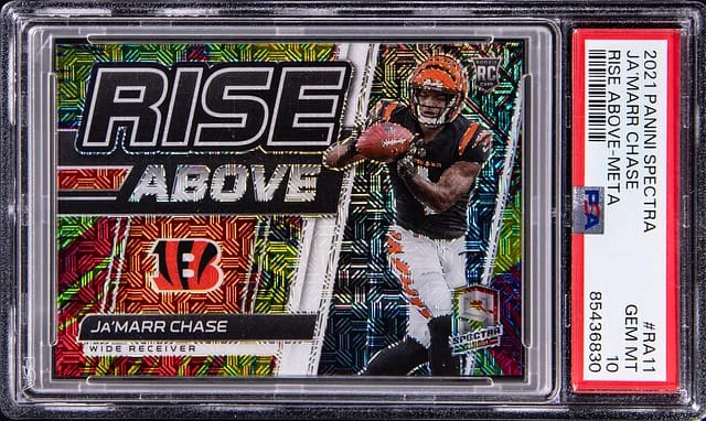 2021 Panini Spectra Ja'Marr Chase Rise Above Meta #RA-11 card image