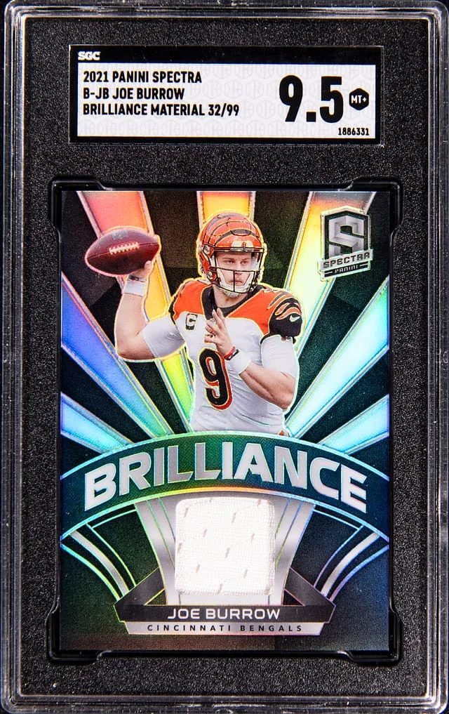 2021 Panini Spectra Joe Burrow Brilliance Material #B-JB card image