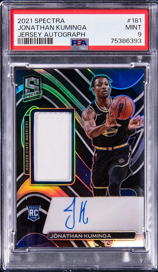 2021 Panini Spectra Jonathan Kuminga Jersey Autograph #181 card image