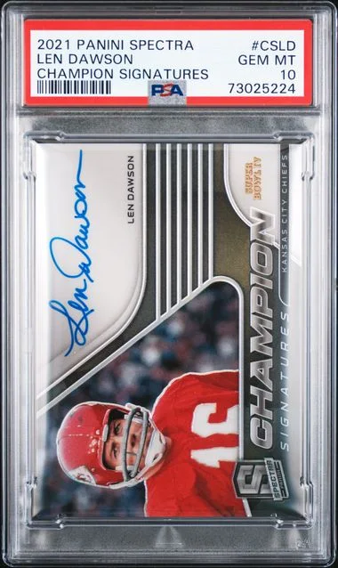2021 Panini Spectra Len Dawson Champion Signatures #CS-LD card image