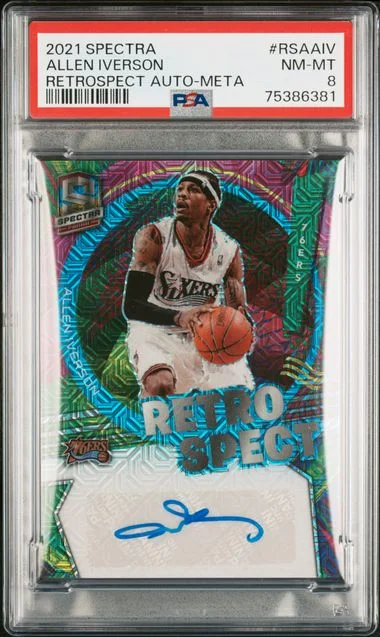 2021 Panini Spectra Retrospect Autographs Meta Rsaaiv Allen Iverson #no-number card image