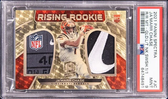 2021 Panini Spectra Rising Material Gold Laundry #no-number card image