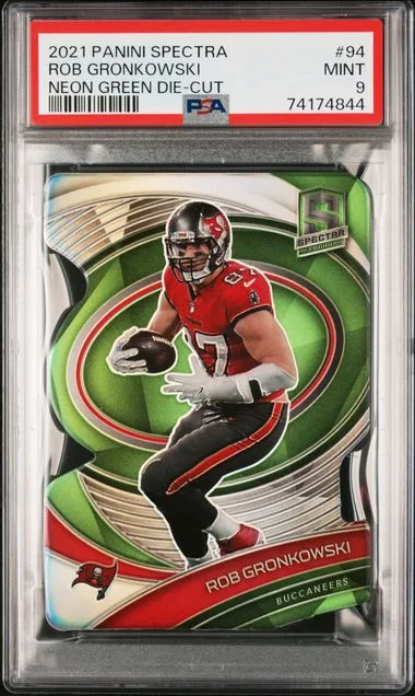 2021 Panini Spectra Rob Gronkowski Neon Green Die-Cut #94 card image