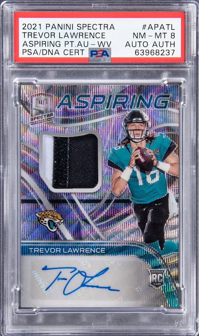 2021 Panini Spectra Trevor Lawrence Aspiring Patch Autographs Wave #APATL card image
