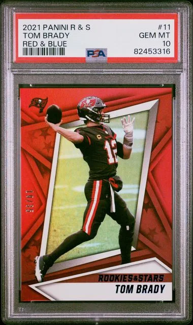 2021 Panini Tom Brady Rookies & Stars Red & Blue #11 card image