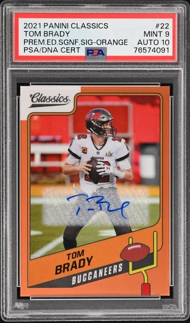 2021 Panini Tom Brady Classics Premium Edition Significant Signatures Orange #22 card image