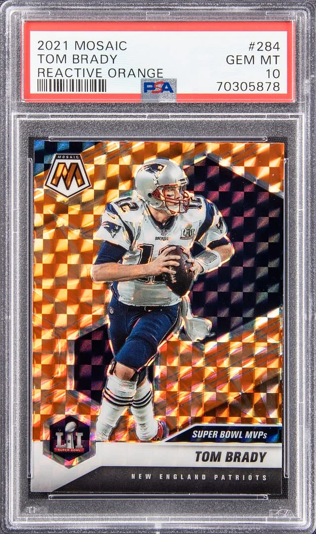 2021 Panini Tom Brady Mosiac Reactive Orange #284 card image