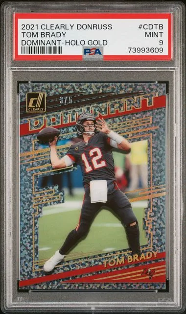 2021 Panini Tom Brady Clearly Donruss Dominant Holo Gold #CDTB card image