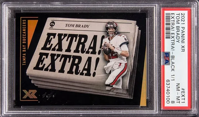 2021 Panini Tom Brady XR Extra! Extra! Black #EXT1 card image