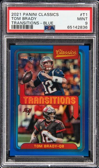 2021 Panini Tom Brady Classics Transitions Blue #T1 card image