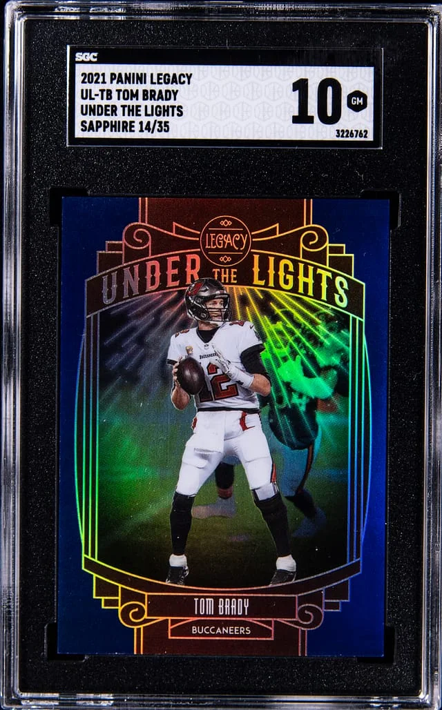 2021 Panini Tom Brady Legacy Under the Lights Sapphire #UL-TB card image