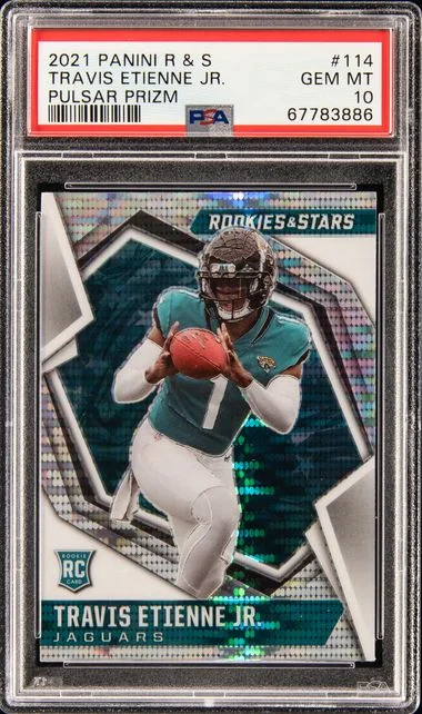 2021 Panini Travis Etienne Jr. Rookies & Stars Pulsar Prizm #114 card image