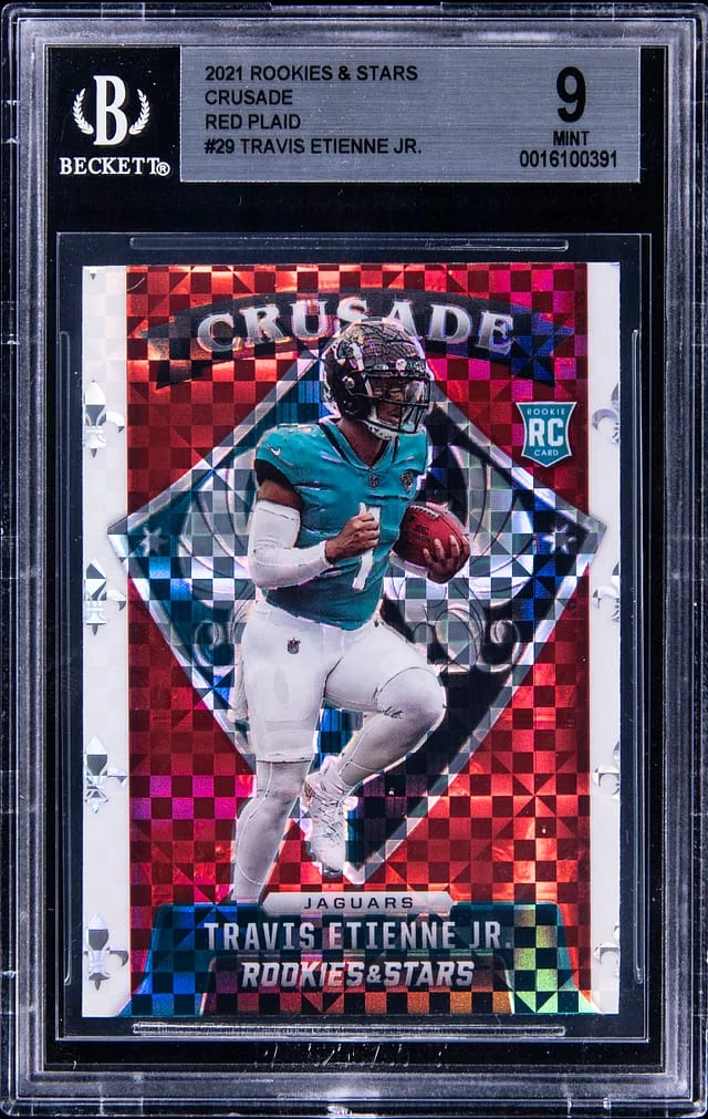 2021 Panini Travis Etienne Jr. Rookies & Stars Crusade Red Plaid #CR-29 card image