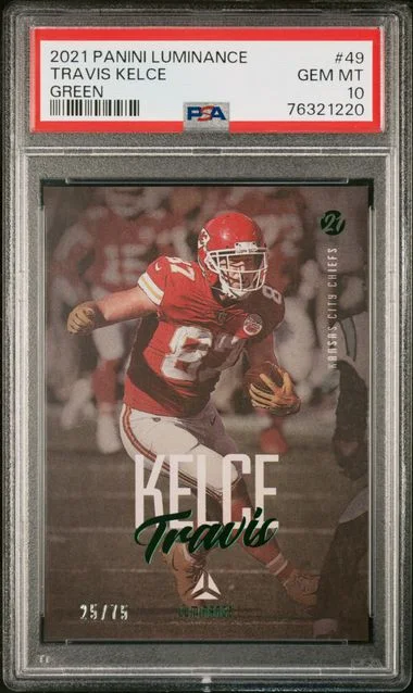 2021 Panini Travis Kelce Luminance Green #49 card image