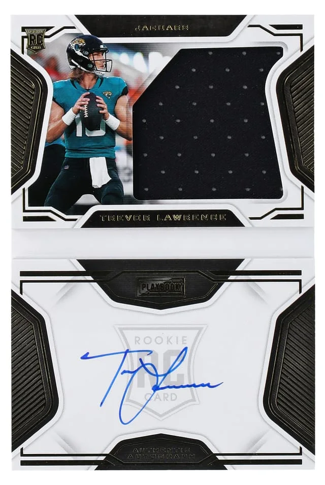 2021 Panini Trevor Lawrence Playbook Jersey Autograph #201 card image