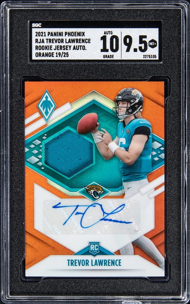 2021 Panini Trevor Lawrence Phoenix Jersey Autographs Orange #RJA-TRL card image