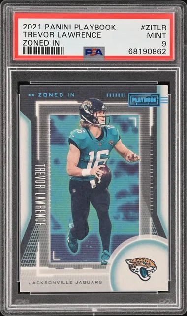 2021 Panini Trevor Lawrence Playbook Zoned In #ZI-TLR card image