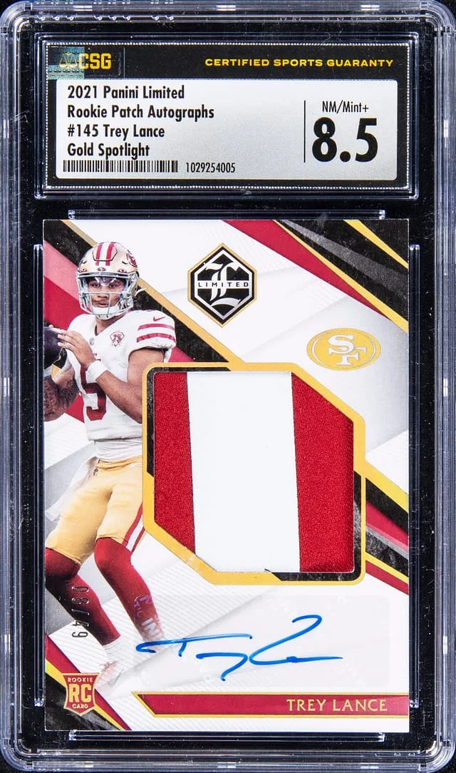 2021 Panini Trey Lance Limited Patch Autographs #145 card image