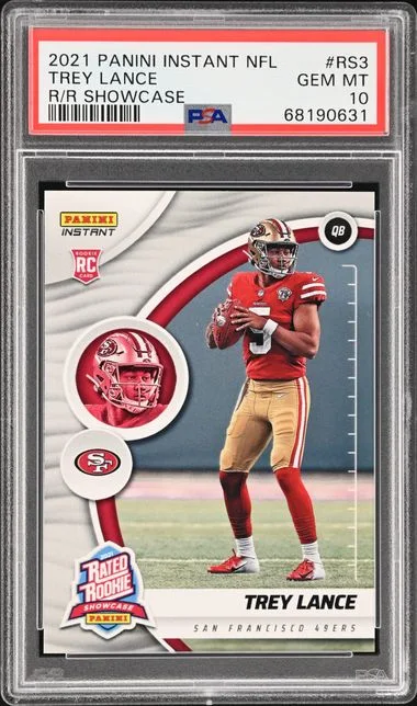 2021 Panini Trey Lance (/2617) Instant NFL Rated Showcase #RS3 card image