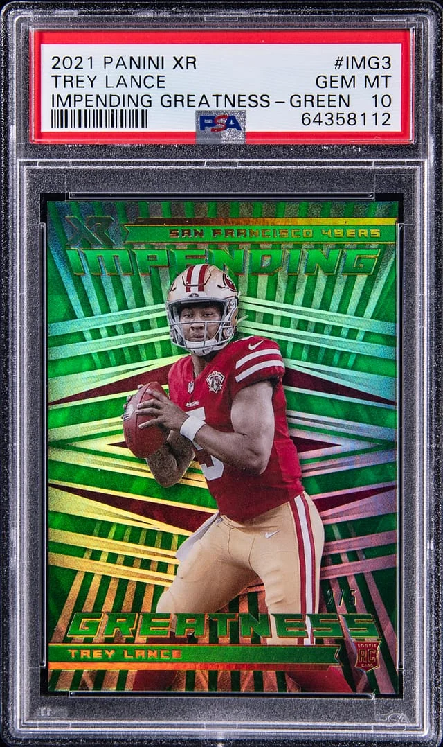 2021 Panini Trey Lance Xr Impending Greatness Green #IMG3 card image