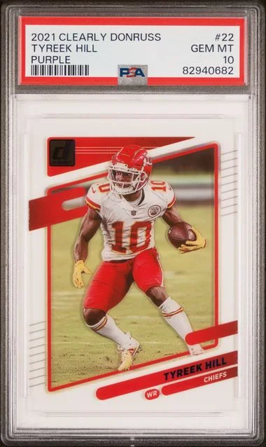 2021 Panini Tyreek Hill Clearly Donruss Purple #22 card image