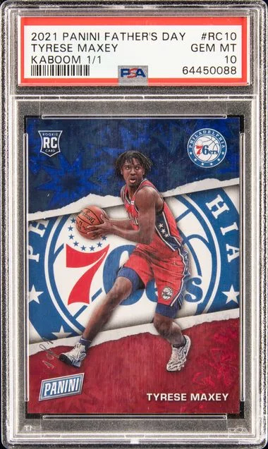 2021 Panini Tyrese Maxey Father's Day Kaboom! #RC10 card image