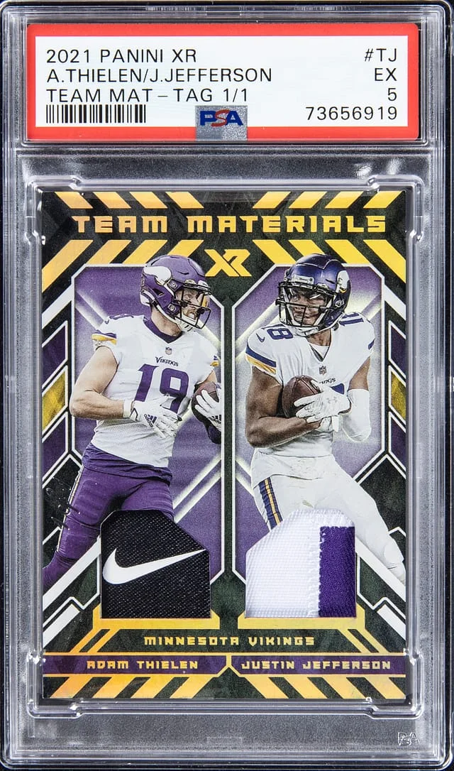 2021 Panini XR Team Materials Dual Laundry #no-number card image