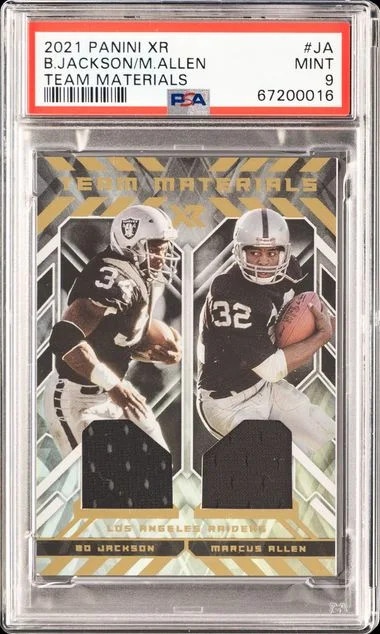 2021 Panini Xr Team Materials Ja Bo Jackson/Marcus Allen #no-number card image