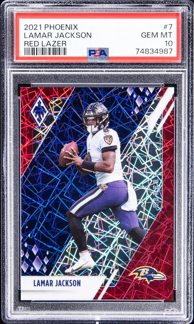 2021 Phoenix Red Lazer Lamar Jackson #7 card image