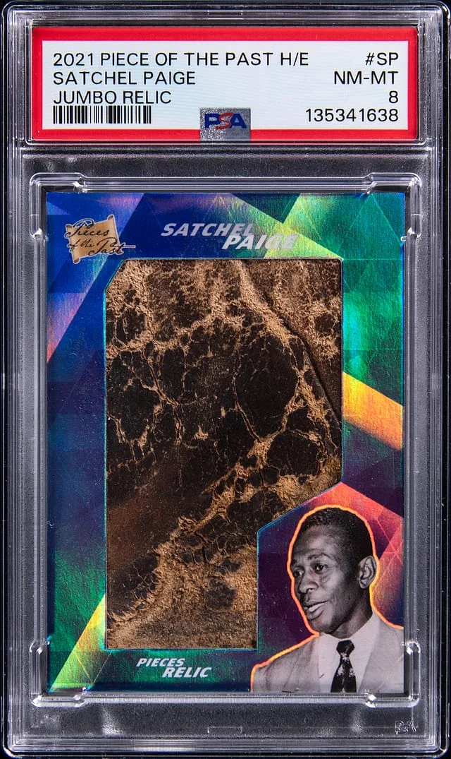 2021 Pieces Of The Past Historical Edition Jumbo Relic Satchel Paige #SP card image