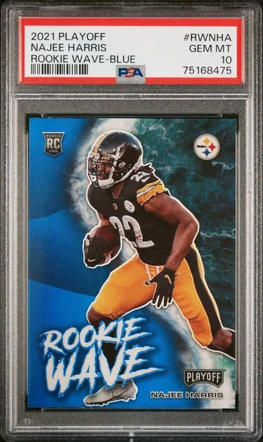 2021 Playoff Najee Harris Wave Blue #RW-NHA card image