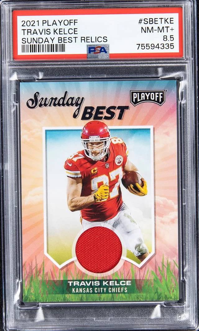 2021 Playoff Travis Kelce Sunday Best Relics #SBETKE card image
